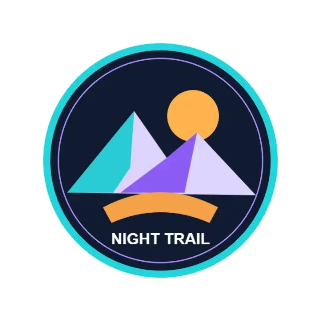Night Trail mountain badge: Square mountain badge