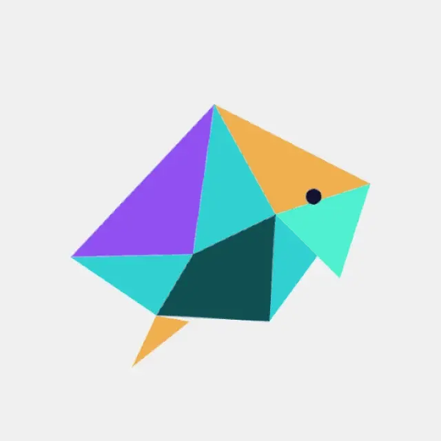 Geometric paper bird: Color-quantized SVG — tool output