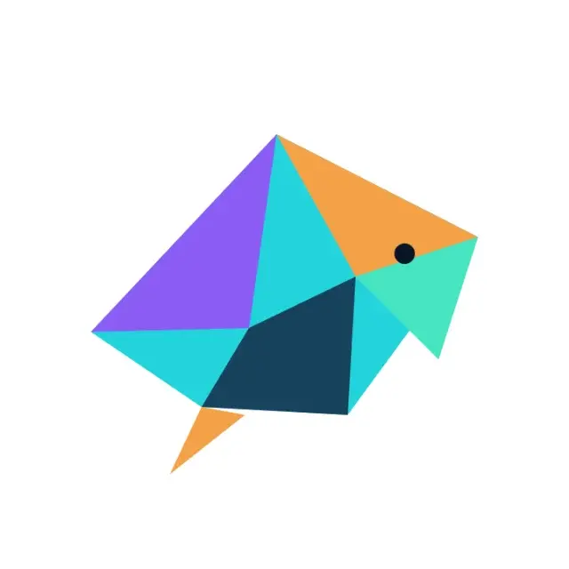Geometric paper bird: Raster geometric bird