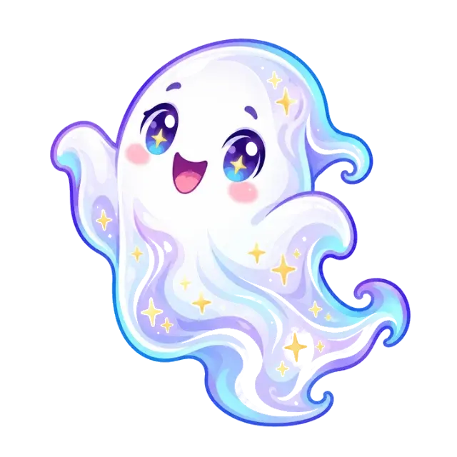 Lavender ghost sticker: Transparent PNG — tool output