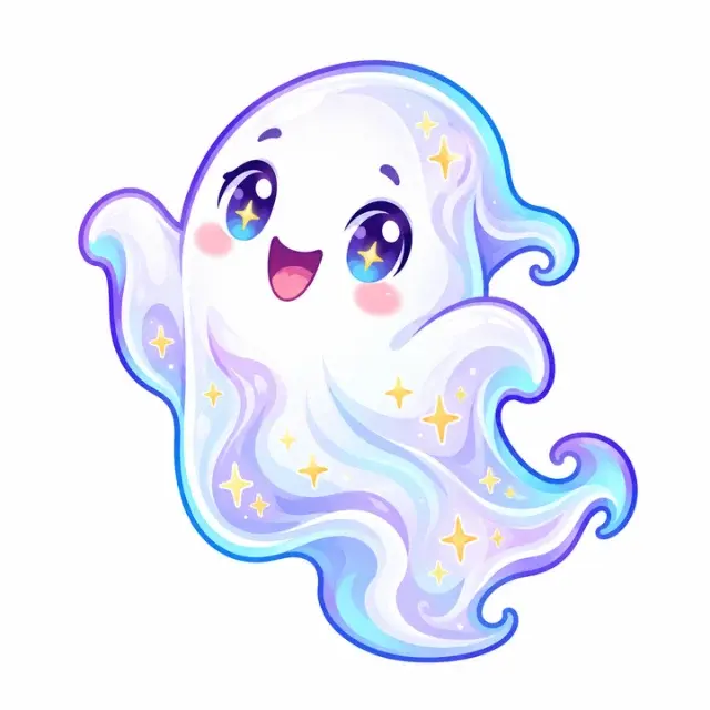 Lavender ghost sticker: Opaque ghost sticker